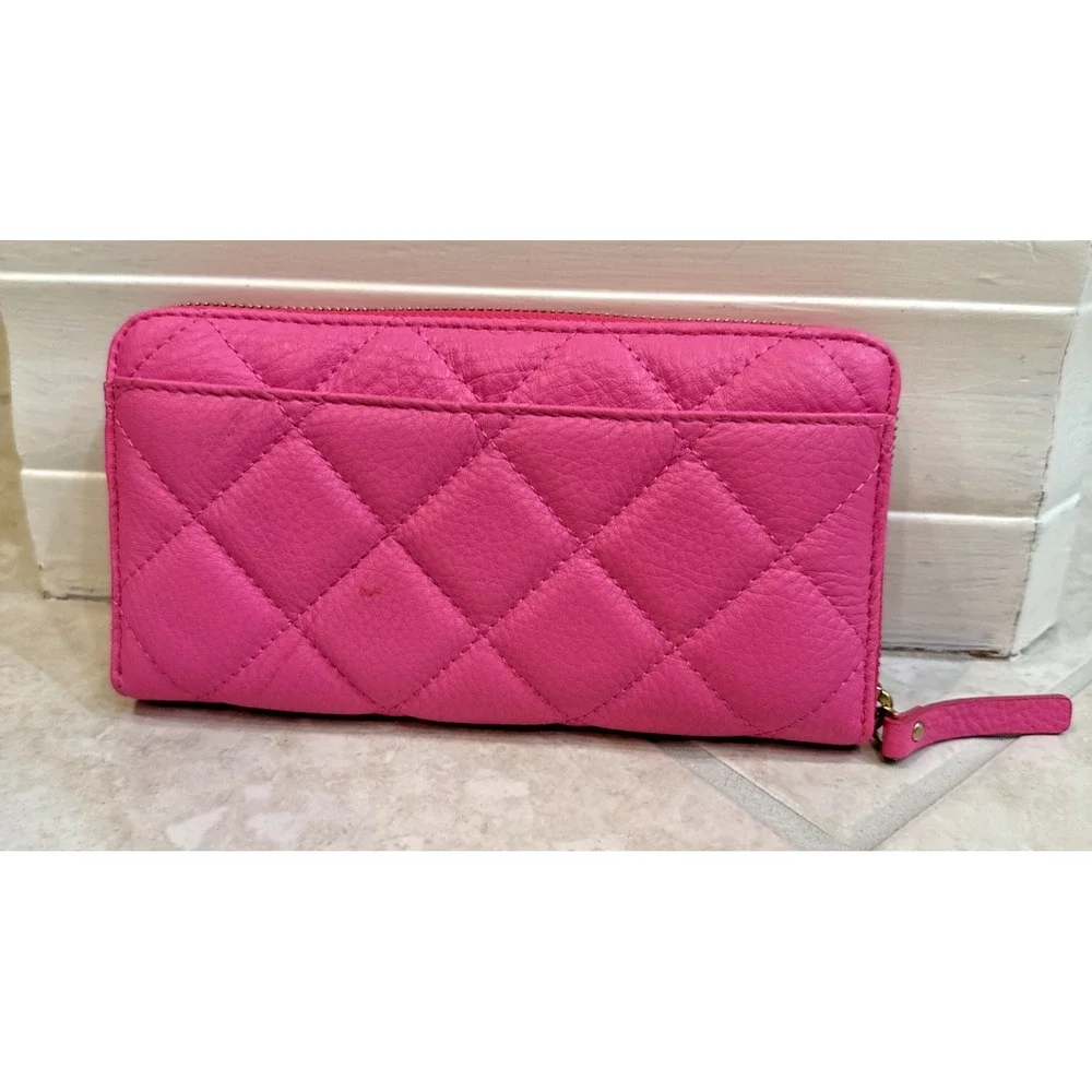 NWOT Kate Spade Lacey Long Continental Zip Wallet Pink Quilted Leather Preppy